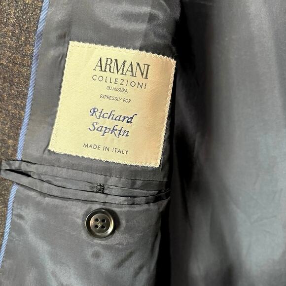 Armani Collezioni Men's Two Button Blazer Gray/Blue Size 44R Made in Italy. - Picture 6 of 16